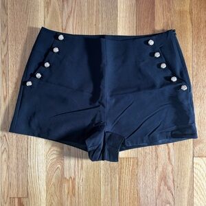 Black High Waist Women's Shorts